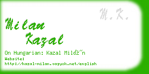 milan kazal business card